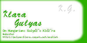 klara gulyas business card